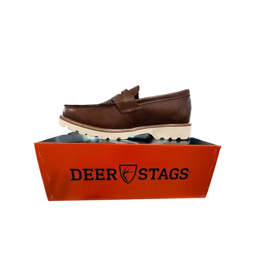 Deer Stags Men's Infinity SUPRO INSIDE Penny Loafers, Brown Size 12 NWB